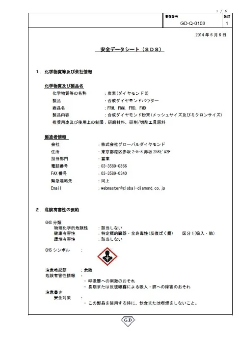 合成ダイヤモンドSDSサンプル